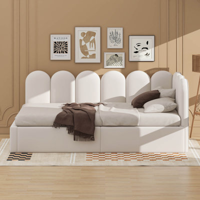 Twin Modern Upholstered Lift Up Sofa Day Bed With Headboard, Velvet Platform Bed Frame With Hydraulic Storage