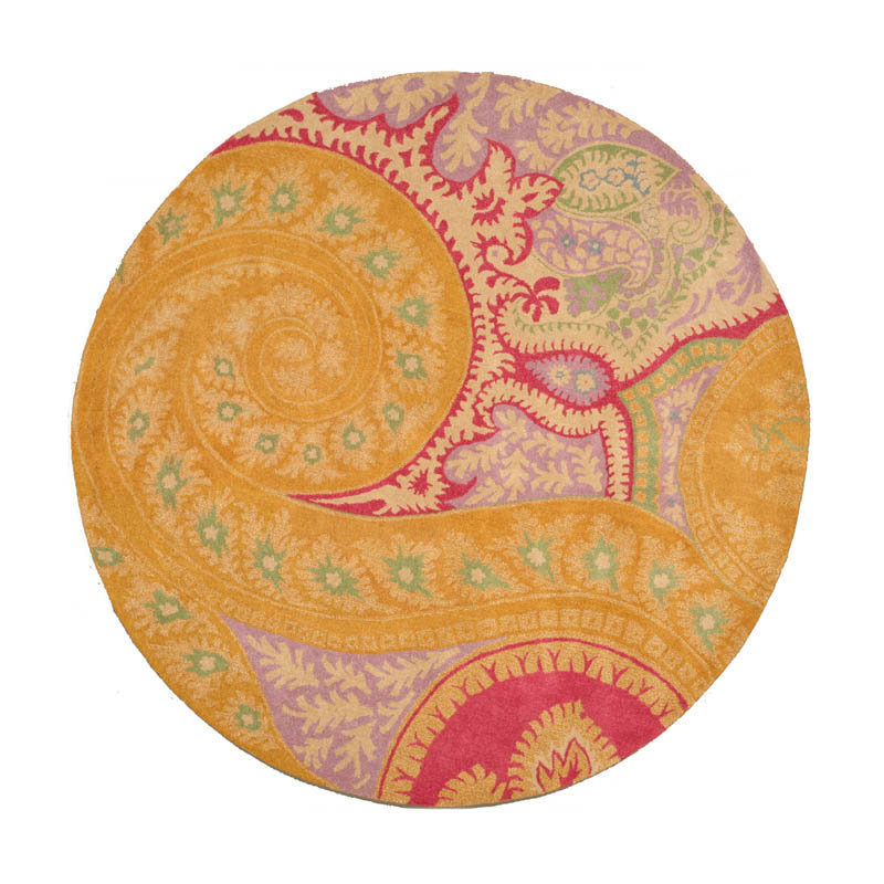 Opulent Nina Black Hand Tufted Wool Area Rug, Round 7'9"