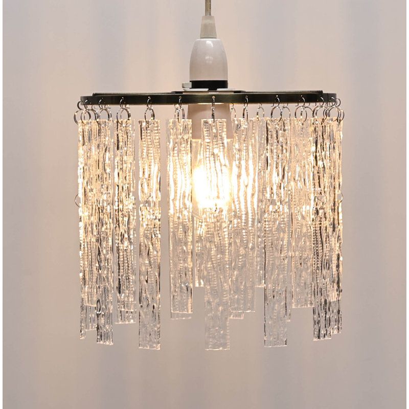 20cm H Acrylic Round Pendant Shade ( Screw On ) in Clear