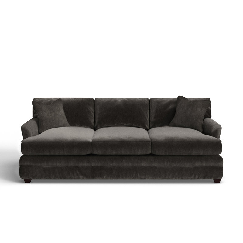 Harriss Upholstered 91'' Sofa, Nave Charcoal Performance Distressed Velvet