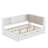 Full Size Corner Bed Frame With Storage Bookcase And Upholstered Headboard, Charging Station And Drawers-108195612-108195617