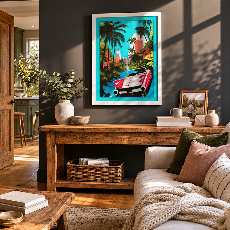 Miami Speedway Retro - Print, A4 - 29.7 x 21.0 cm, White