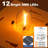 Solar Post Cap Lights 12 Pack with Flame Effect - for 4x4 Wood/Vinyl Posts