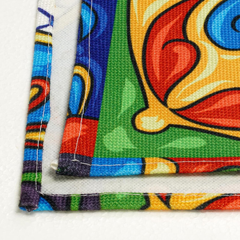 Mexican ceramic tile pattern linen table flag dinner table decoration dressing table scarf