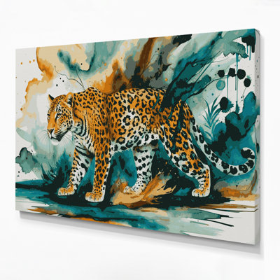 «Big Cats», art léopard sur toile beige