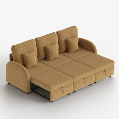 Canapé-lit gigogne modulaire de 259 cm (102 po) avec 3 dossiers indépendants à 5 positions, canapé-lit vert olive
