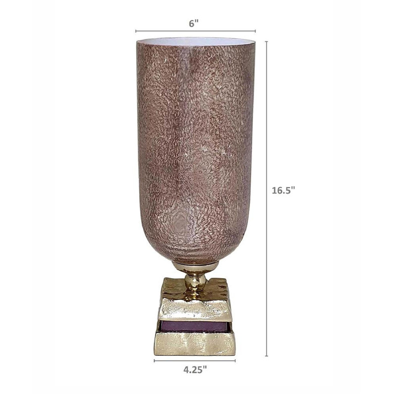 Vase de table en verre, H 16,5 po x l 6 po x P 6 po