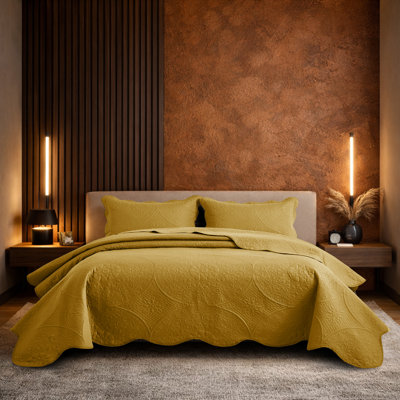 Oxford Floral Embossed Quilted Bedspread Sets