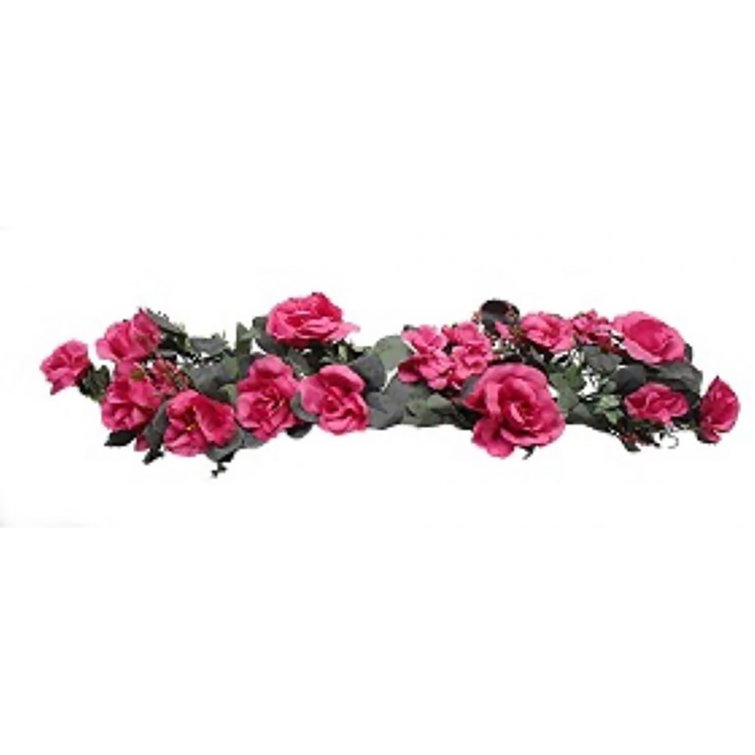 Primrue Silk Rose Hanging Basket Arrangement | Wayfair