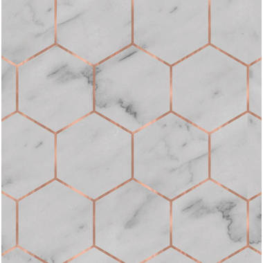 Olivia + Poppy Marble Hexagon Vinyl Wallpaper Roll By Jamie Graney 