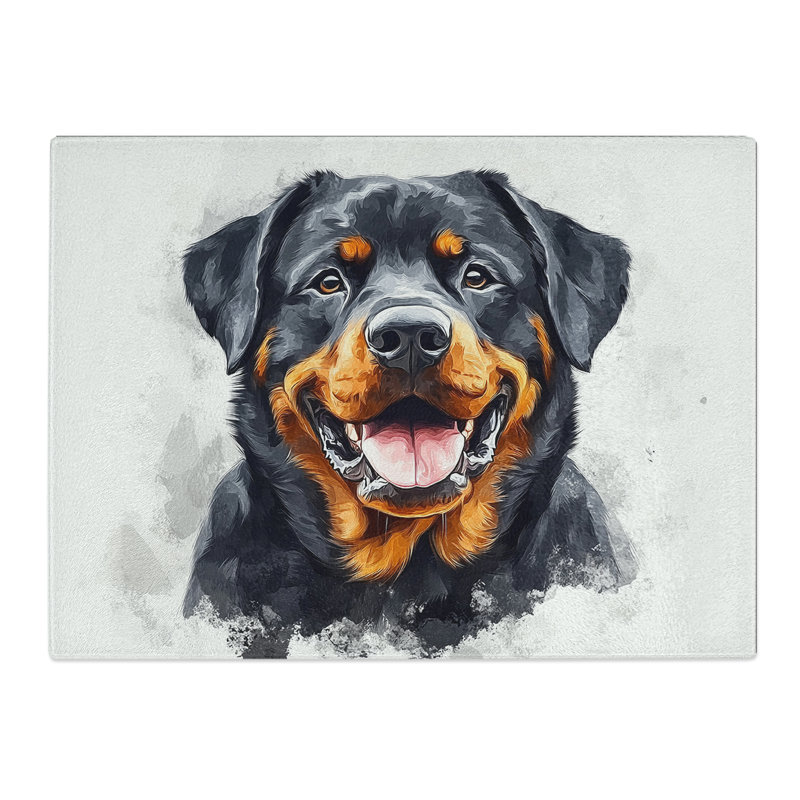 Rottweiler Dog  Glass Chopping Board
