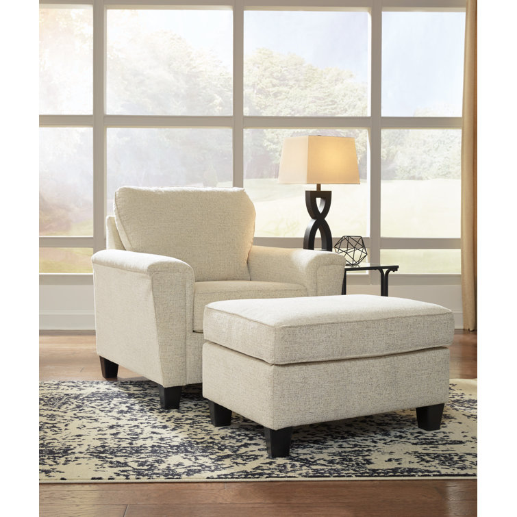 Verly Upholstered Armchair with Ottoman