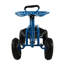 Chariot de jardin extensible en acier avec poignée pivotante et panier - Bleu-98404310