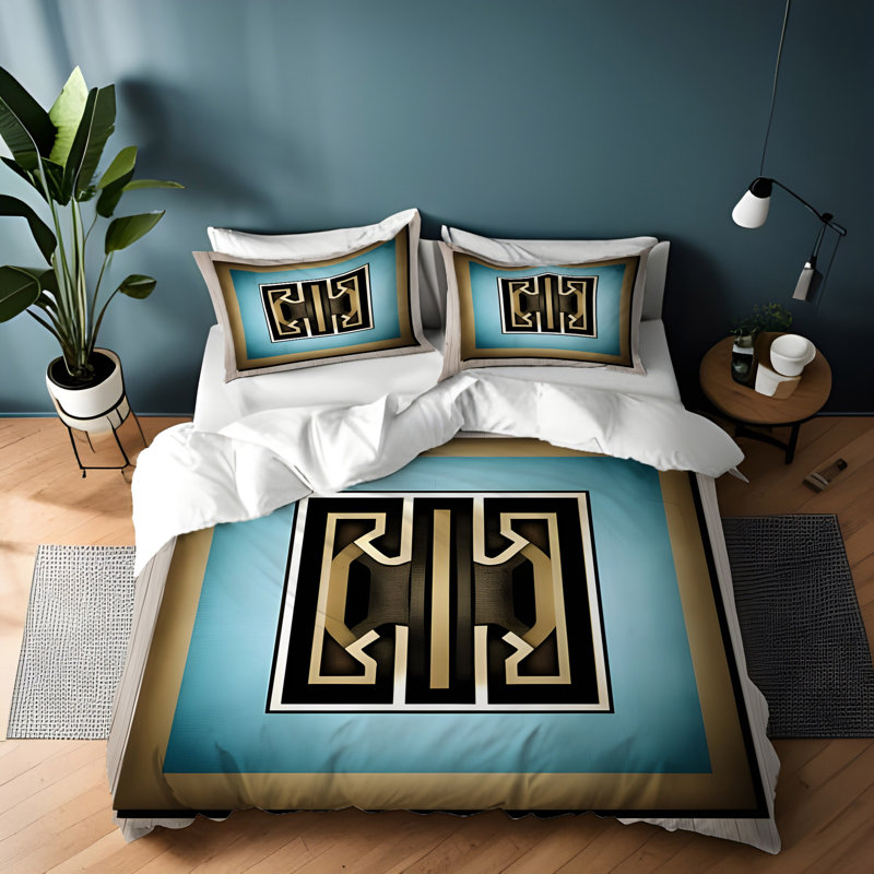 Polyester Abstract Duvet Cover, Queen Duvet Cover + 2 Queen Shams