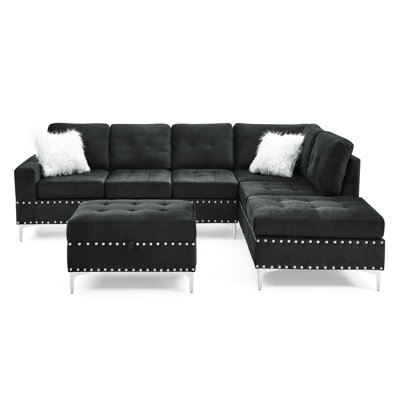 Sectional 3-Seaters Sofa With Reversible Chaise