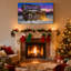 Ensemble de 3 impressions sur toile de Noël traîneau d'hiver décoré de lumières et de guirlandes-956561847