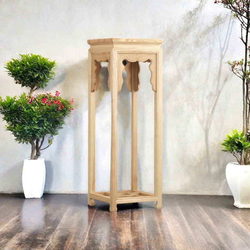 Support pour plante en bois massif - Extension Tenon, Beige