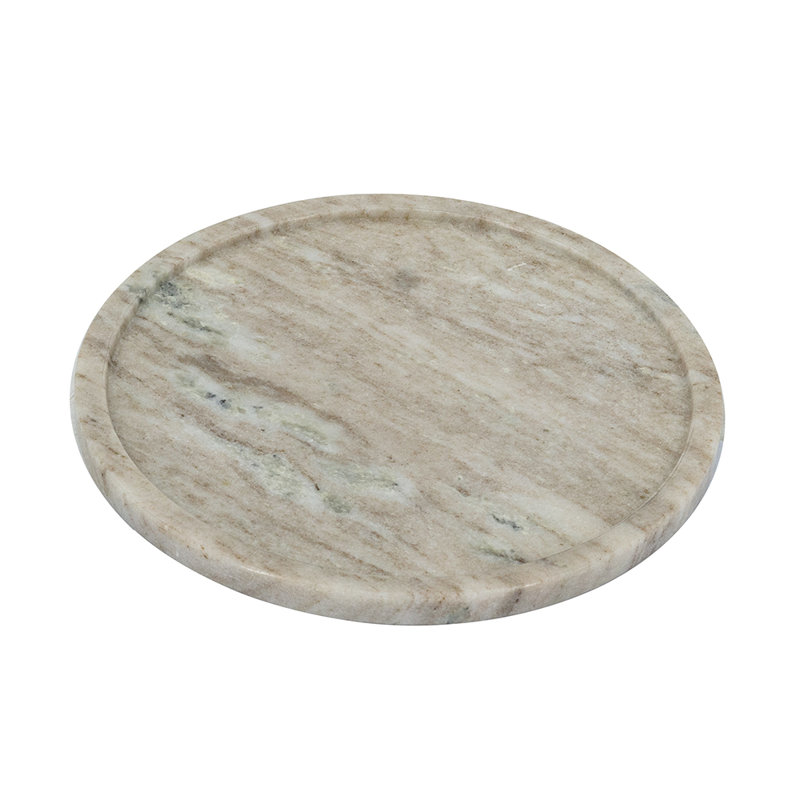Plateau rond en marbre naturel de 10 po