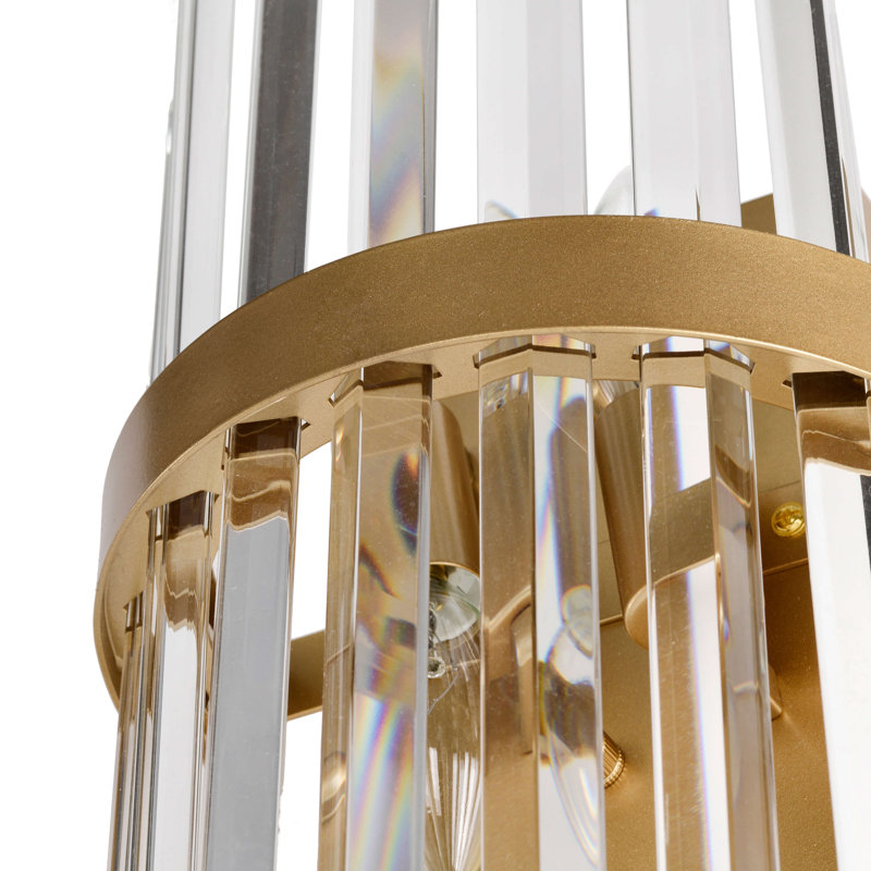 Genesis Glam 2-Light Glossy Bronze Crystal Glass Rod Decor Wall Sconce