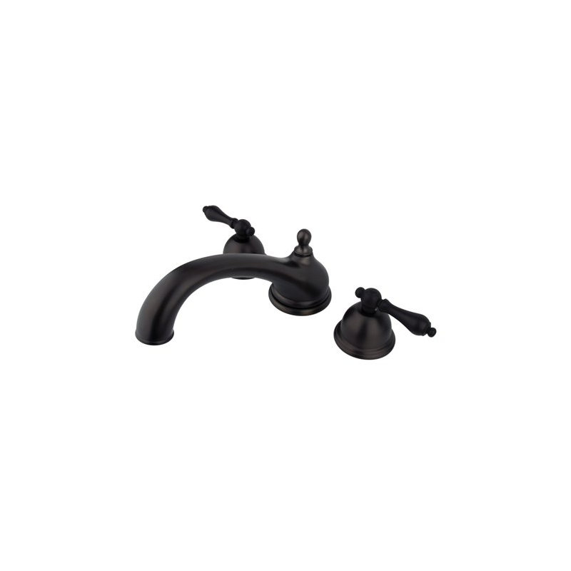 Double Handle Deck Mounted Roman Tub Faucet, Oil Rubbed Bronze