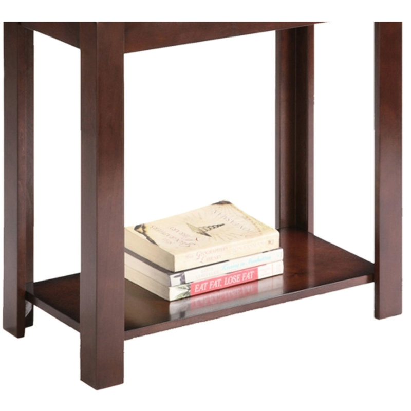 Table de bout de 24 po de hauteur avec plateau en cerisier foncé, conception traditionnelle, mélange de poids de 250 lb et table en cerisier en bois composite, Notion, Hold, Intégré,