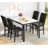5-Piece Faux Marble Dining Table Set with Velvet Chairs-31768850