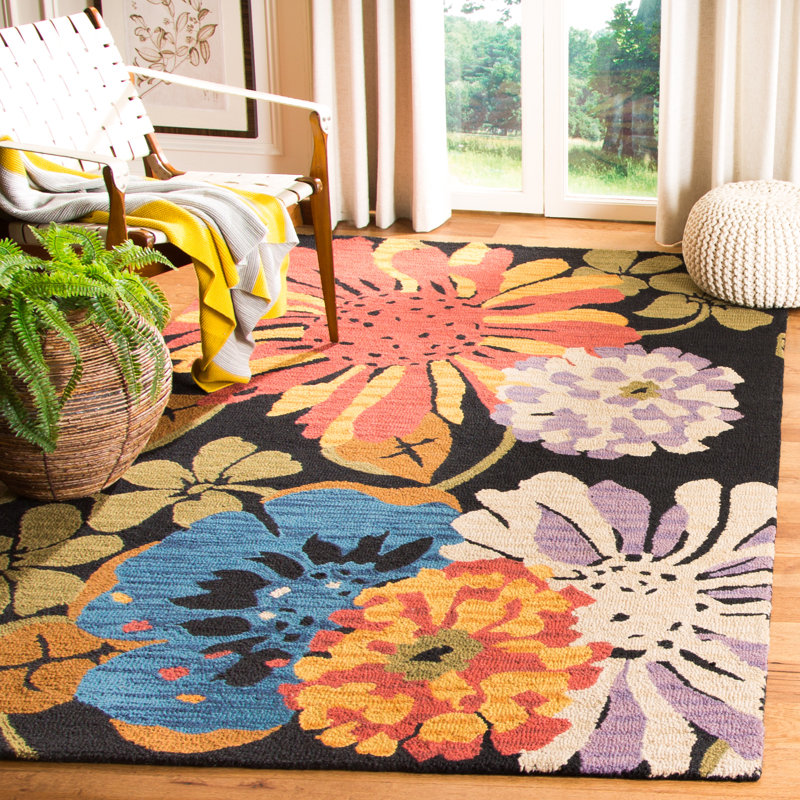 Arber Jardin Hand Tufted Wool Floral Rug, Rectangle 4' x 6'