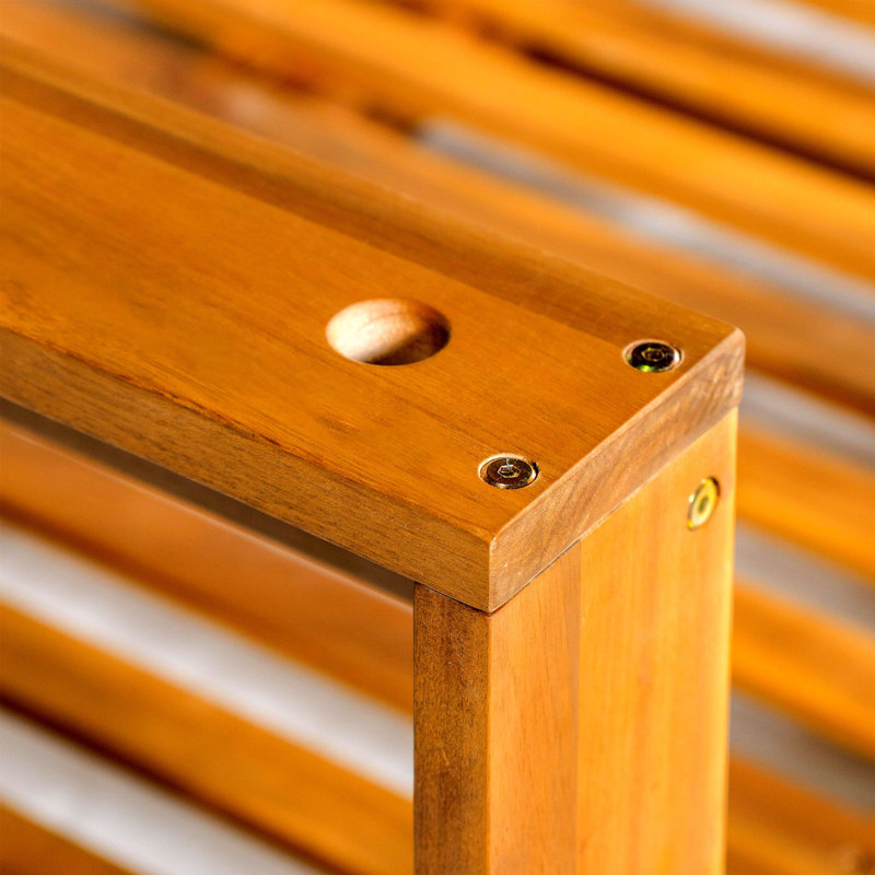 Structure de lit de jour de balançoire en bois pour patio avec banc de balançoire avec 4 cordes, Naturel