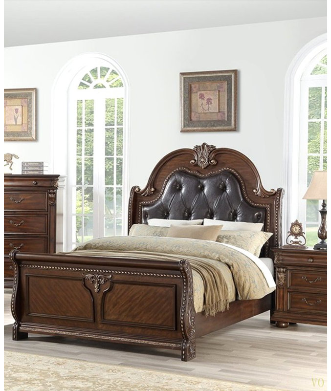 Mobilier de chambre à coucher de style traditionnel pour lit très grand lit de style oriental, Très grand lit
