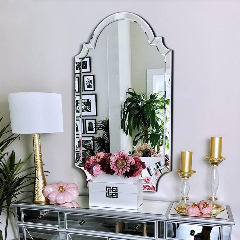 Hovhannes Arch Wall Mirror with Hooks, 34" x 22"