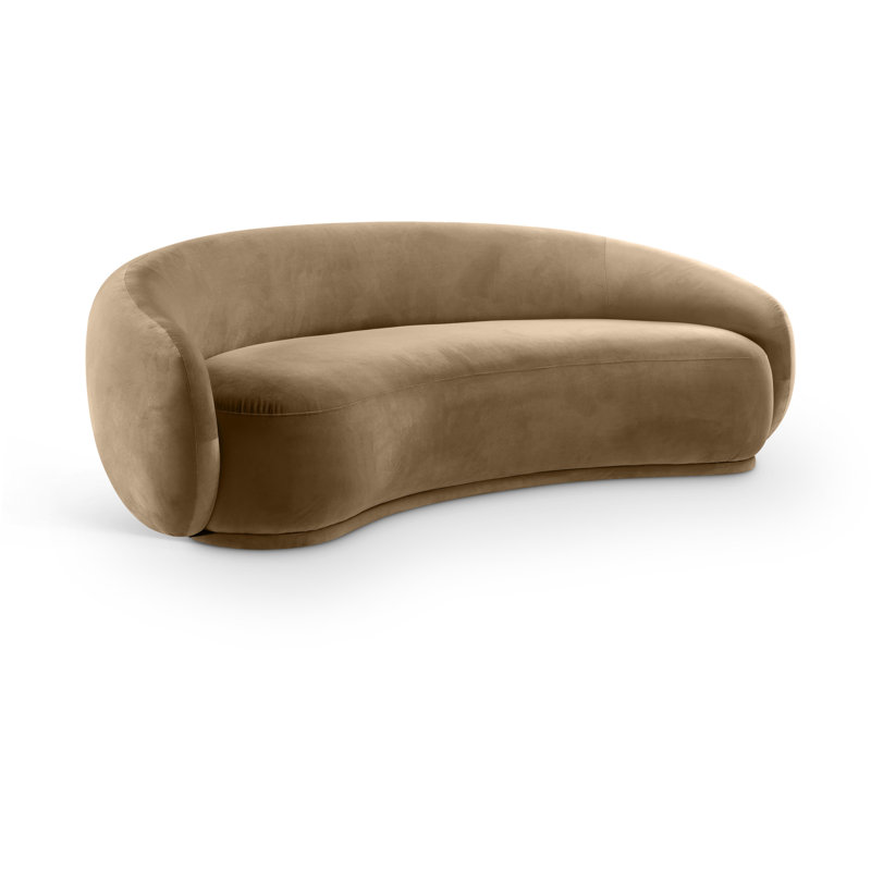 Canapé en velours 93 po Emery, Velours beige