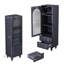 Grande armoire de rangement avec porte en verre trempé, deux tiroirs, tablette réglable pour une organisation polyvalente et spacieuse-1519558510