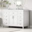 Meuble-lavabo 48 po avec lavabo, 2 portes et 8 tiroirs, système de fermeture en douceur, design classique, blanc-128990554