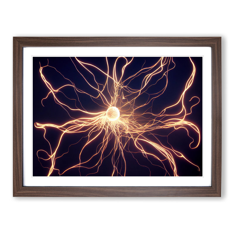XH1022-3011X Electricity Vol.1 - Single Picture Frame Print, 46cm H x 64cm W x 2cm D, Walnut 
