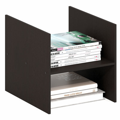 Furinno CUBICLE Cube Insert, H-Shelf Cube Organizer, Fits into Furinno Triple Thick Cubes, Ikea Kallax, for Organizers and Storage, Dark Oak