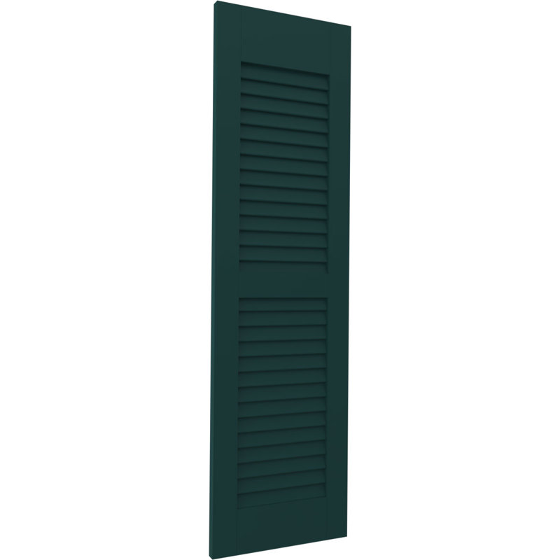 Americraft Two Equal Louver Shutters (Per Pair), Thermal Green, 31", 12"