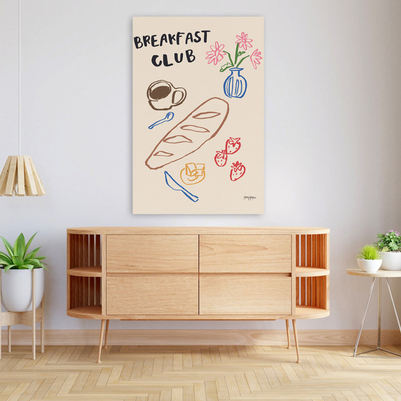 Petit déjeuner Doodles Ii V2, art abstrait français, H 48 po x l 32 po