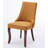 Elastic Cushion and Curved Solid Wood Legs Kitchen Side Chairs Set of 2 with Fabric Upholstery and High Backrest for Dining Room-1814505000