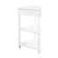 Table d'angle 33,8 po Milk White, pieds en bois massif, maximise le rangement dans les petits espaces-2020963948