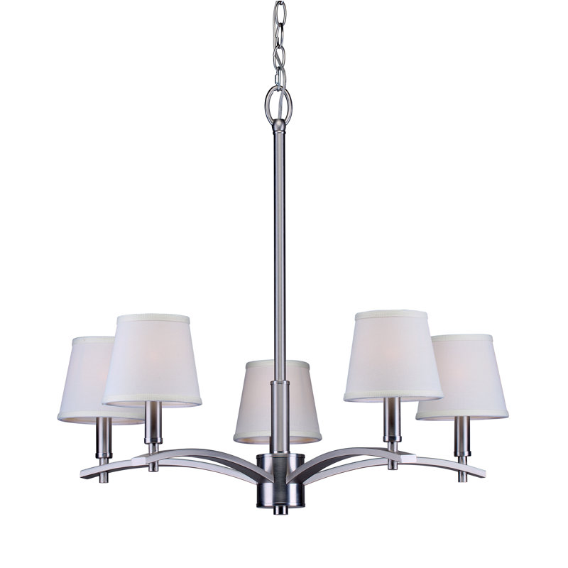 Norvelt 5 - Light Dimmable Classic / Traditional Chandelier, Brushed Nickel