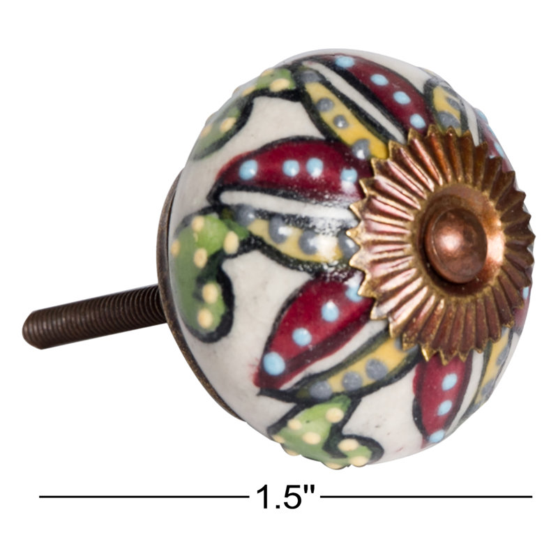 Poignée champignon diamètre peinte à la main Colaluca