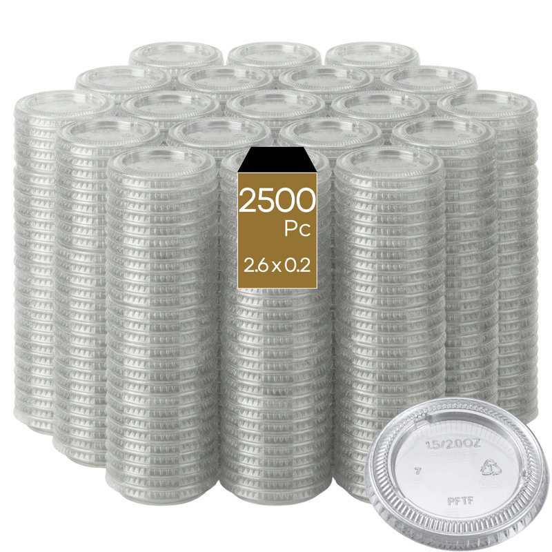 Lid Flat (PET) for Portion Cup 1.5oz and 2oz, 2500-Pack