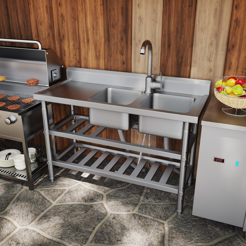 Freestanding Outdoor Sink Station With Hose Hookup