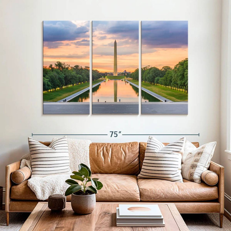 Washington Monument At Sunset, 42'' H X 65'' W