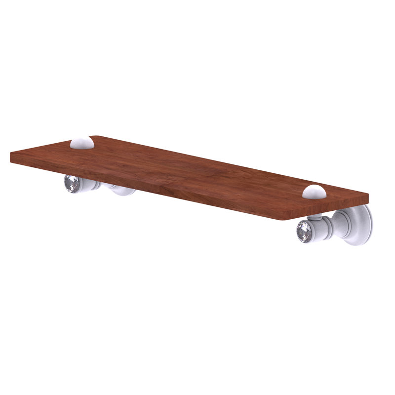 Freyja Ironwood Accent Shelf, 2.4" H x 16" W x 5.54" D, Matte White