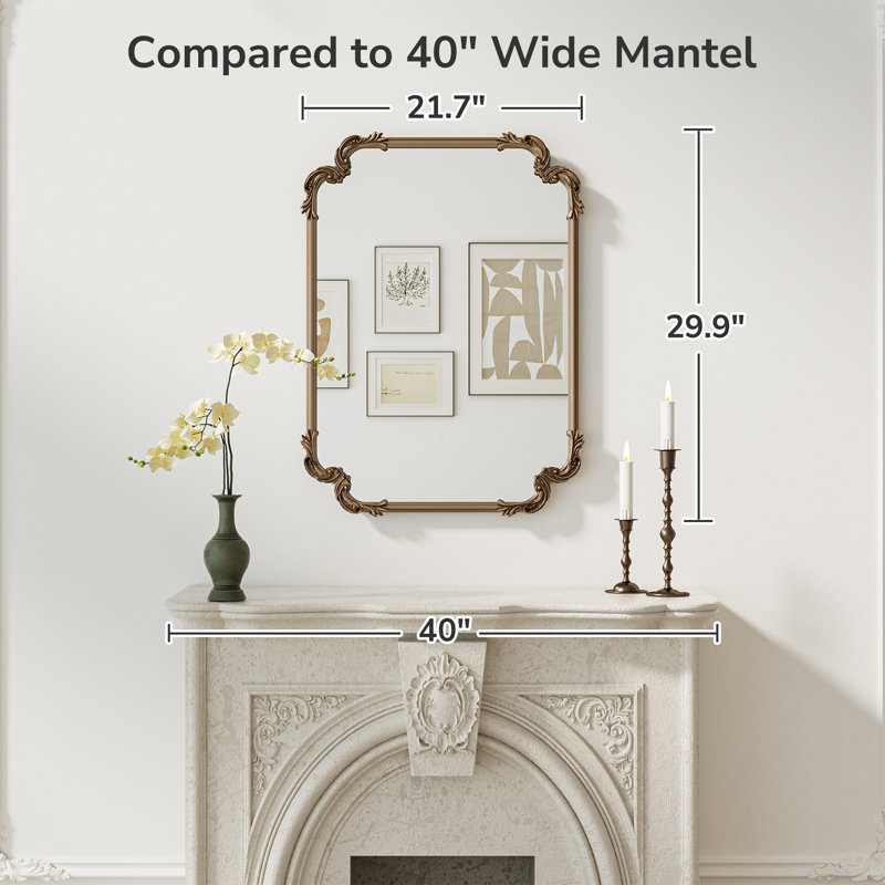 Miroir d'appoint Genan, Or antique, 30 po x 22 po