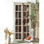 Vintage Shabby Chic Tall Glass Front Storage Cabinet