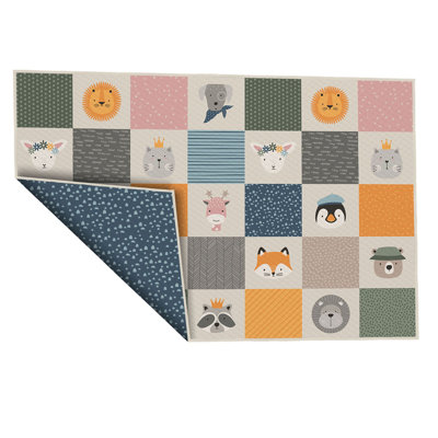 Tapis bleu tissé à la machine Weekapaug