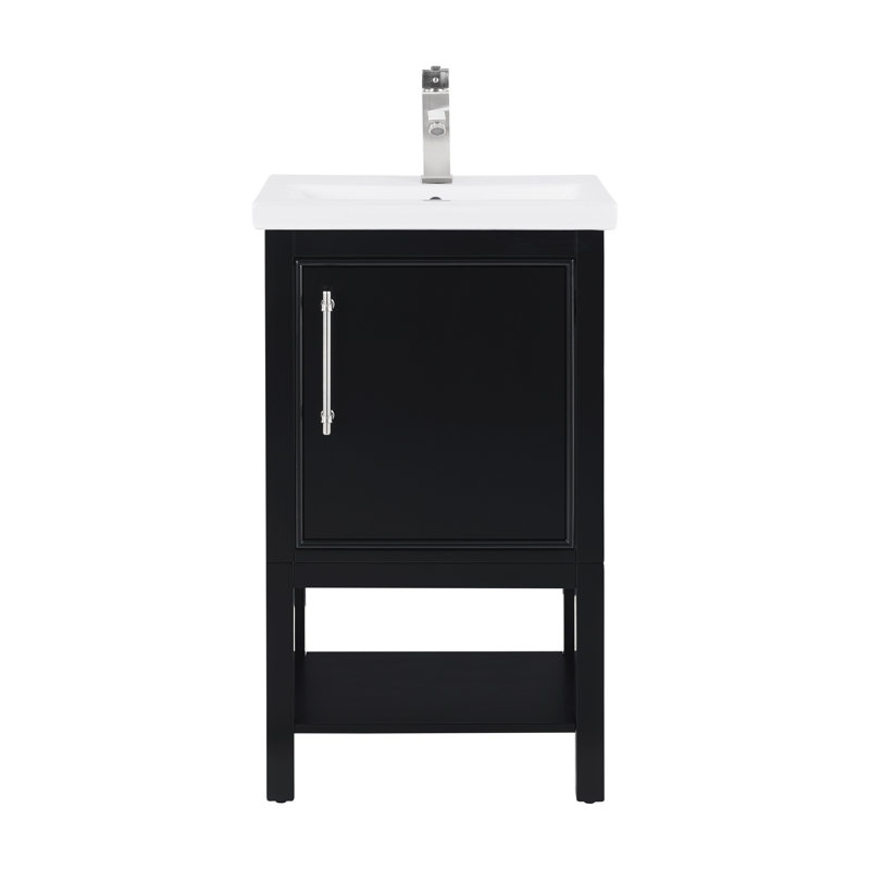 Ensemble de meuble-lavabo simple 20 po Jewell, Noir