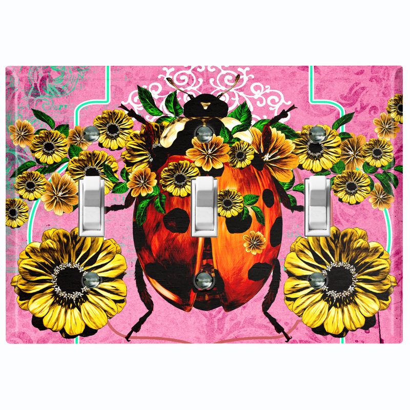 Patterned 3 - Gang Toggle Light Switch Standard Wall Plate